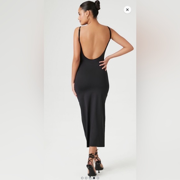 NWT. Black Forever 21 Low Back Cami Maxi Dress. Size M. - Picture 2 of 5